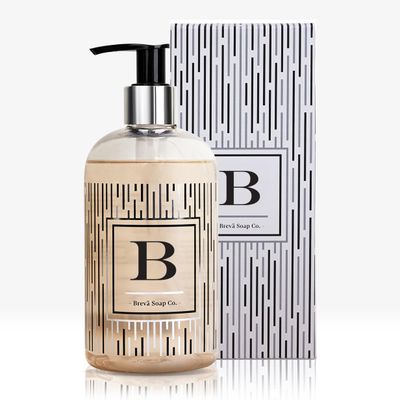 Brev Soap Co. Monogrammed Luxury Liquid Hand Soap | Choose from Letters A to Z | Citrus Bloom Scent | Personalized Liquid Hand Wash for Bathroom &amp; Kitchen |12 oz - Letter B