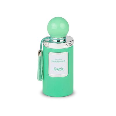 Sapil Yummy Pistachio Oud Unisex Eau De Parfum - Long-Lasting Arabic Perfume with Creamy Hazelnut, Vanilla &amp; Woody Floral Notes - Sweet Dubai Gourmand Fragrance for Men &amp; Women - 3.38 oz