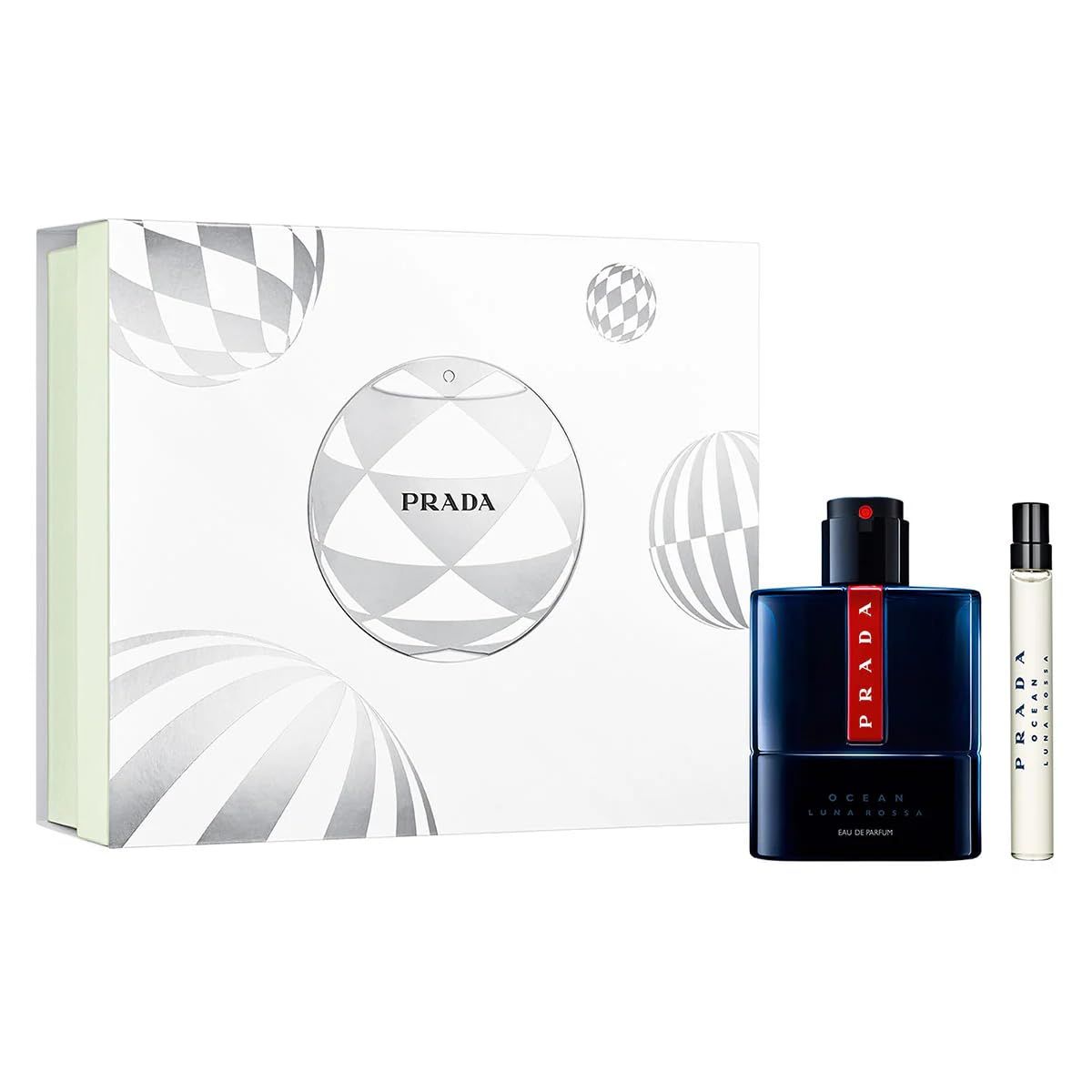 Prada Luna Rossa Ocean 2-Piece Gift Set for Men, (3.4 Oz Eau De Parfum Spray 0.33 Oz Eau De Parfum Travel Spray)