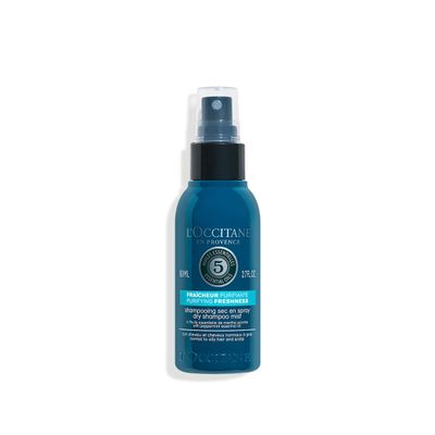 LOCCITANE Purifying Freshness Dry Shampoo Mist: Aerosol Free, Absorbs Excess Sebum, Refreshes Hair Without Heaviness or Chalky Residue