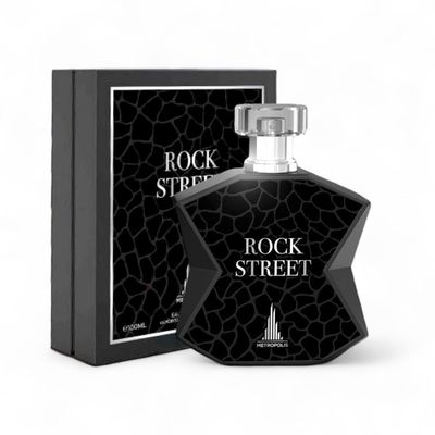 Metropolis Rock Street emper Eau de Parfum, Black Geometric Design, 100ml