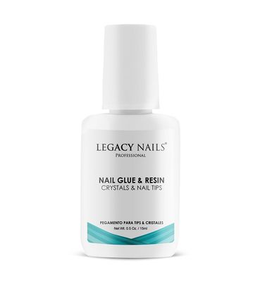 Legacy Nails Professional Nail Glue &amp; Resin 0.5oz Brush-on; Ultra-Strong Adhesive for Nail Repairs, Tips &amp; Extensions, Quick-Drying, Professional Quality, Long-Lasting Durability