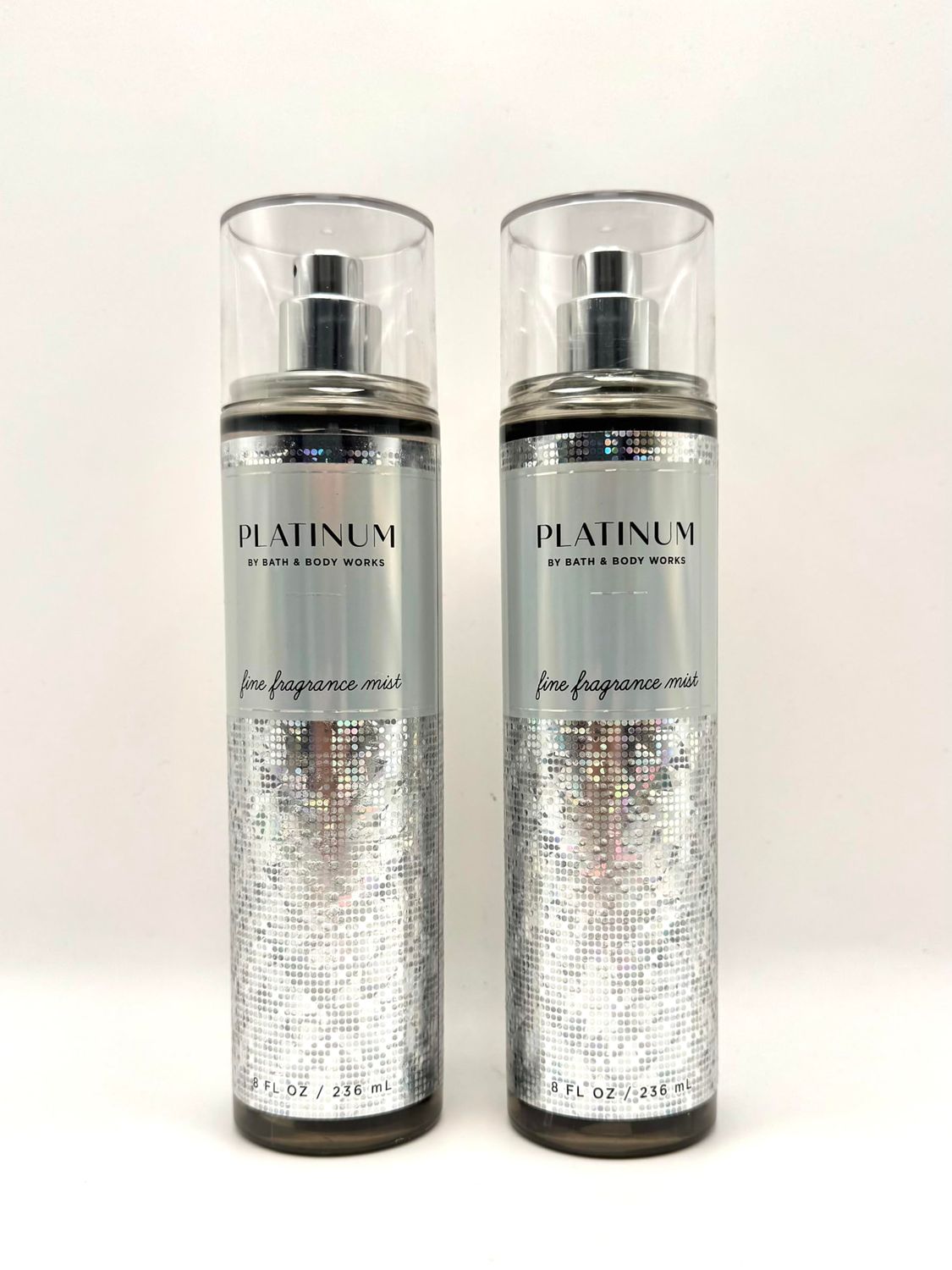 Bath and Body Work Platinum Fine Fragrance Mist, Sparkling Bergamot Silver Blooms Patchouli Musk, 8 fl oz, 2-Pack