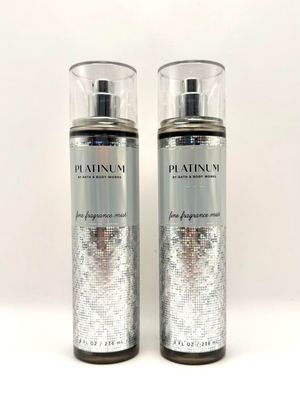 Bath and Body Work Platinum Fine Fragrance Mist, Sparkling Bergamot Silver Blooms Patchouli Musk, 8 fl oz, 2-Pack