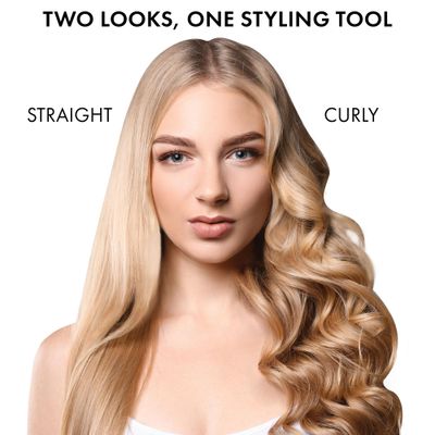 HOT TOOLS Pro Artist Protect &amp; Style CurlStraight Styler | 2-in-1 Easy-to-Use, Use as Curling Iron, Flat Iron, or a Wand for Styling Curly or Straight Hair, 1 Curling Iron