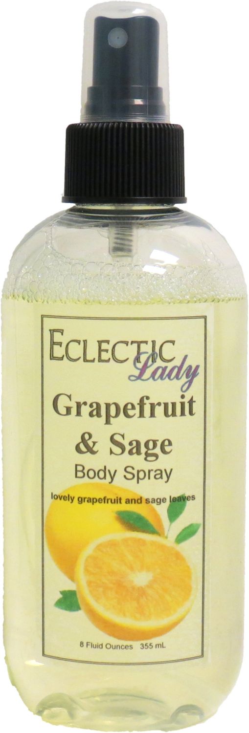 Eclectic Lady Grapefruit And Sage Body Spray, Double Strength, 8 ounces, Body Mist for Women with Clean, Light &amp; Gentle Fragrance, Cologne with Soft, Subtle Aroma For Daily Use