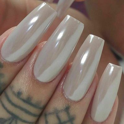 2 Boxes White Pearl Chrome Nail Powder, Mirror Effect Aurora Magic Pearlescent White Nail Powder Pigment, High Gloss Glitter Nail Art, Holographic Ice Aurora Dust Nail Powder for Manicure Decorations