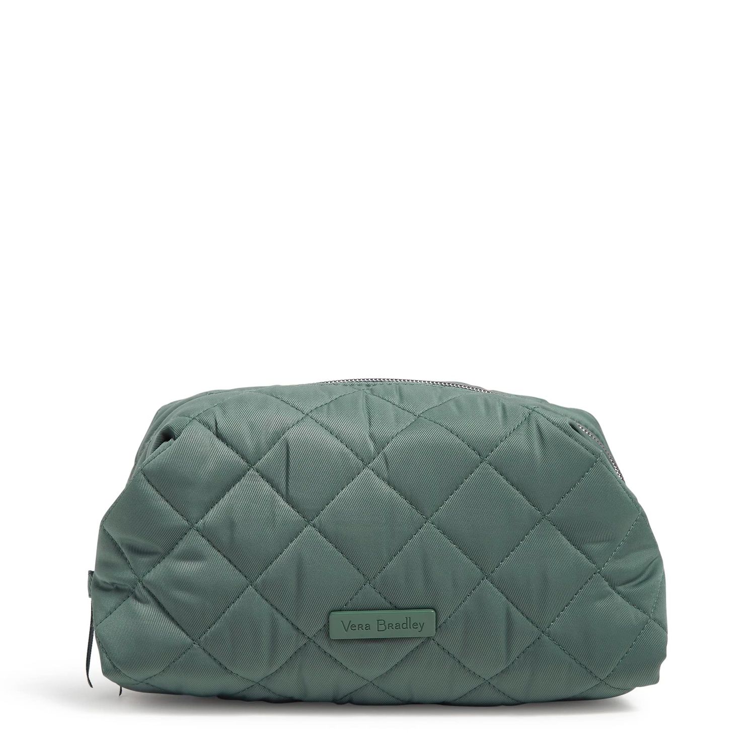 Vera Bradley Womens Performance Twill Medium Cosmetic Makeup Organizer Bag, Olive Leaf, One Size