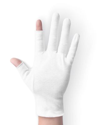 ANSMIO 2 Pairs Cotton Gloves Touchscreen, White Gloves for Dry Hands, Cotton Gloves for Sleeping, Moisturizing Night Gloves, White Gloves 100 Cotton, Size M (2 Pairs)