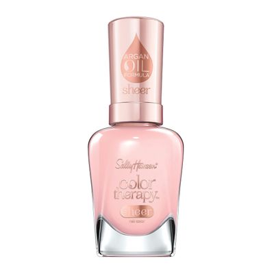 Sally Hansen Color Therapy, Rosy Quartz, Argan Oil, Long Lasting, Nail Treatment, Semi Opaque, Creme Pink Nail Polish