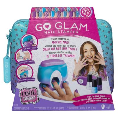 Nail Stamper Go Glam Kit, Random Color, 5 Pattern Templates, Get 125 Nails, Easy 3-Step Application