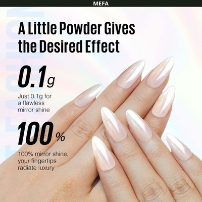 MEFA White Pearl Chrome Nail Powder, 4 pcs Magic Chrome Powder for Nails Mirror Effect Chrome Powder Pigment Pearlescent Mermaid Holographic Nail Powder Glitter Art Decoration