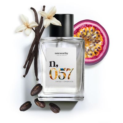 Noteworthy n,057 Sweet Embrace Eau De Parfum - Vanilla, Passionfruit, Tonka Bean | Sophisticated, Warm Fragrance for Any Occasion | Long-lasting Unisex Perfume for Women &amp; Men (100ml)