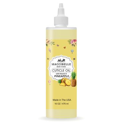 Maccibelle Cuticle Oil For Nails Refill size for Dry Cracked Cuticles (16 Ounce, Pineapple)