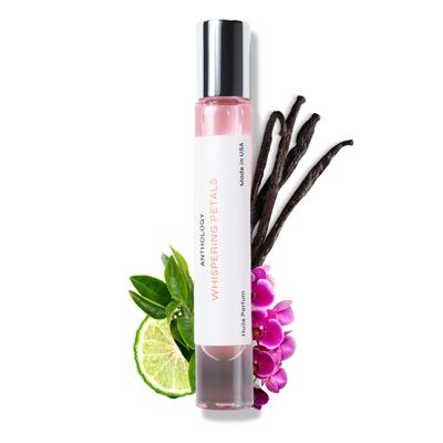 Anthology Whispering Petals Roll on Perfume Oil for Women 0.3oz 9 ML | Bergamot, Vanilla,Jasmine, Rose, Orchid | Alcohol-Free, Travel size Rollerball | Clean Fragrance
