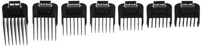 Andis 01380 7-piece Snap-On Comb Set - Easy to Use, Perfect Grooming Tool - Blade Attachments for MBA, ML &amp; SM Model Trimmers - Black
