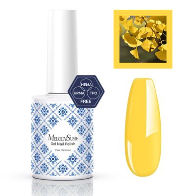 MelodySusie Fleurwee Plant Based Gel Nail Polish, Hema Free Bright Yellow Nail Polish, Soak Off UV LED Gel Polish Gift for Women 21 Non Toxic Long Lasting Nail Art Manicure Salon DIY at Home P35