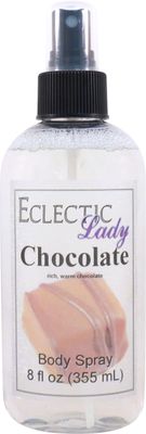 Eclectic Lady Chocolate Body Spray, 8 ounces, Body Mist for Women with Clean, Light &amp; Gentle Fragrance, Cologne with Soft, Subtle Aroma For Daily Use