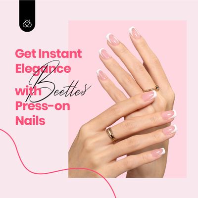 Beetles Short Square French Tip Press On Nails, 16 Sizes 64 Pcs Pink Squoval Shape Short Square Press On Nails Fake Nails Extensions Gel Nail Tips Nail Art DIY Manicure Gifts for Women