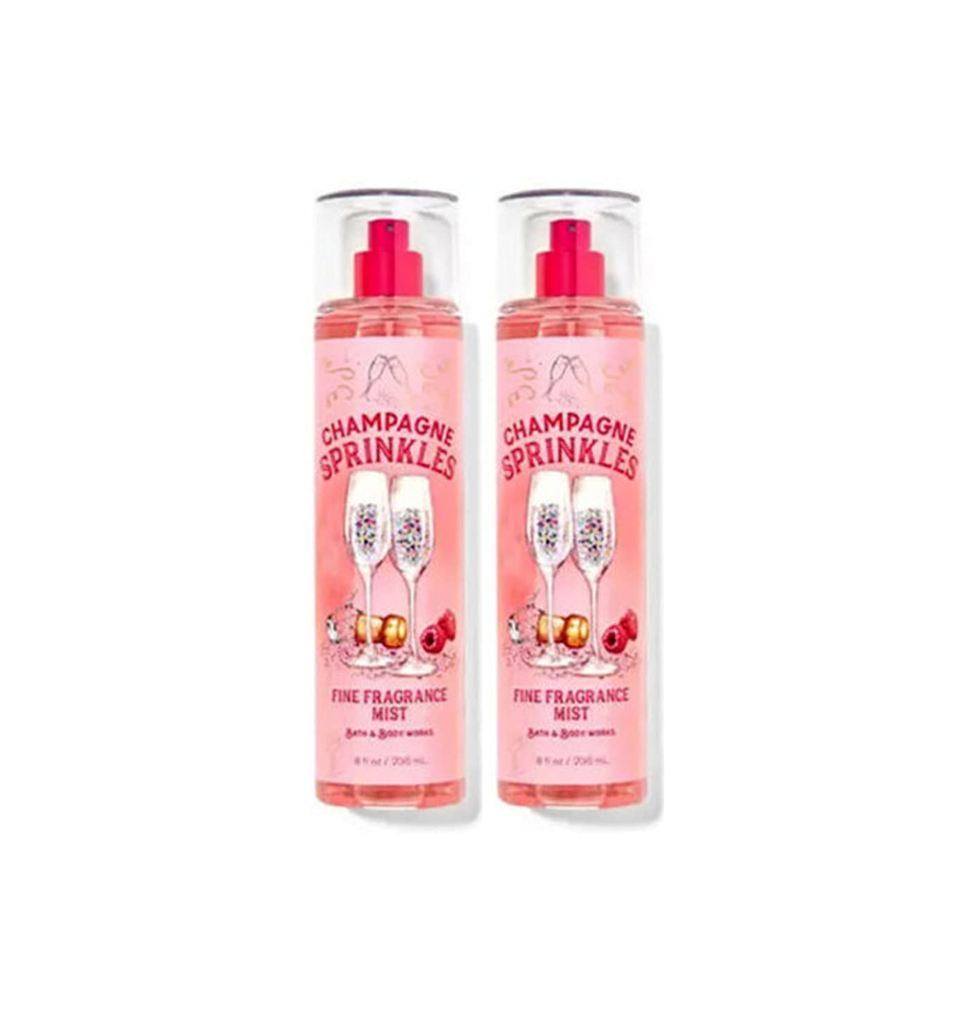 Bath and Body Works Champagne Sprinkles Fine Fragrance Mists Pack Of 2 8 oz. Bottles (Champagne Sprinkles)