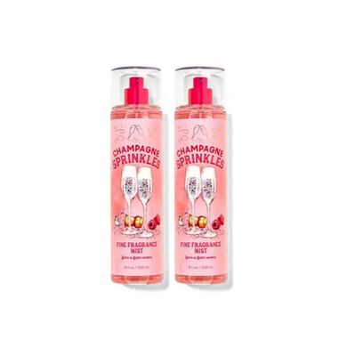 Bath and Body Works Champagne Sprinkles Fine Fragrance Mists Pack Of 2 8 oz. Bottles (Champagne Sprinkles)