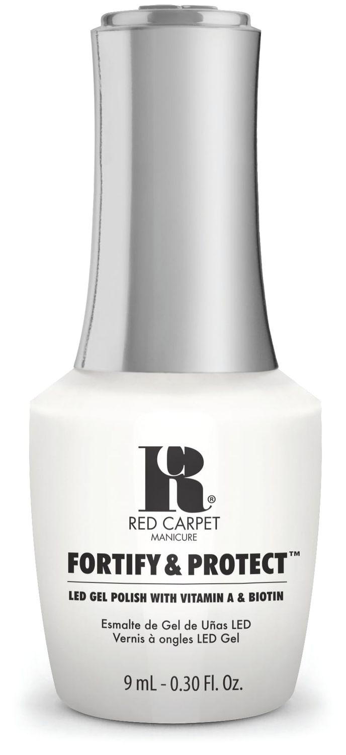 RC Red Carpet Manicure Fortify &amp; Protect LED Nail Gel Color - Long-Lasting Soak Off Polish. Vibrant, Professional, High Shine, Chip-Resistant - Infused with Vitamin A &amp; Biotin (White Hot, 0.3 Fl Oz)