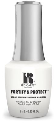 RC Red Carpet Manicure Fortify &amp; Protect LED Nail Gel Color - Long-Lasting Soak Off Polish. Vibrant, Professional, High Shine, Chip-Resistant - Infused with Vitamin A &amp; Biotin (White Hot, 0.3 Fl Oz)