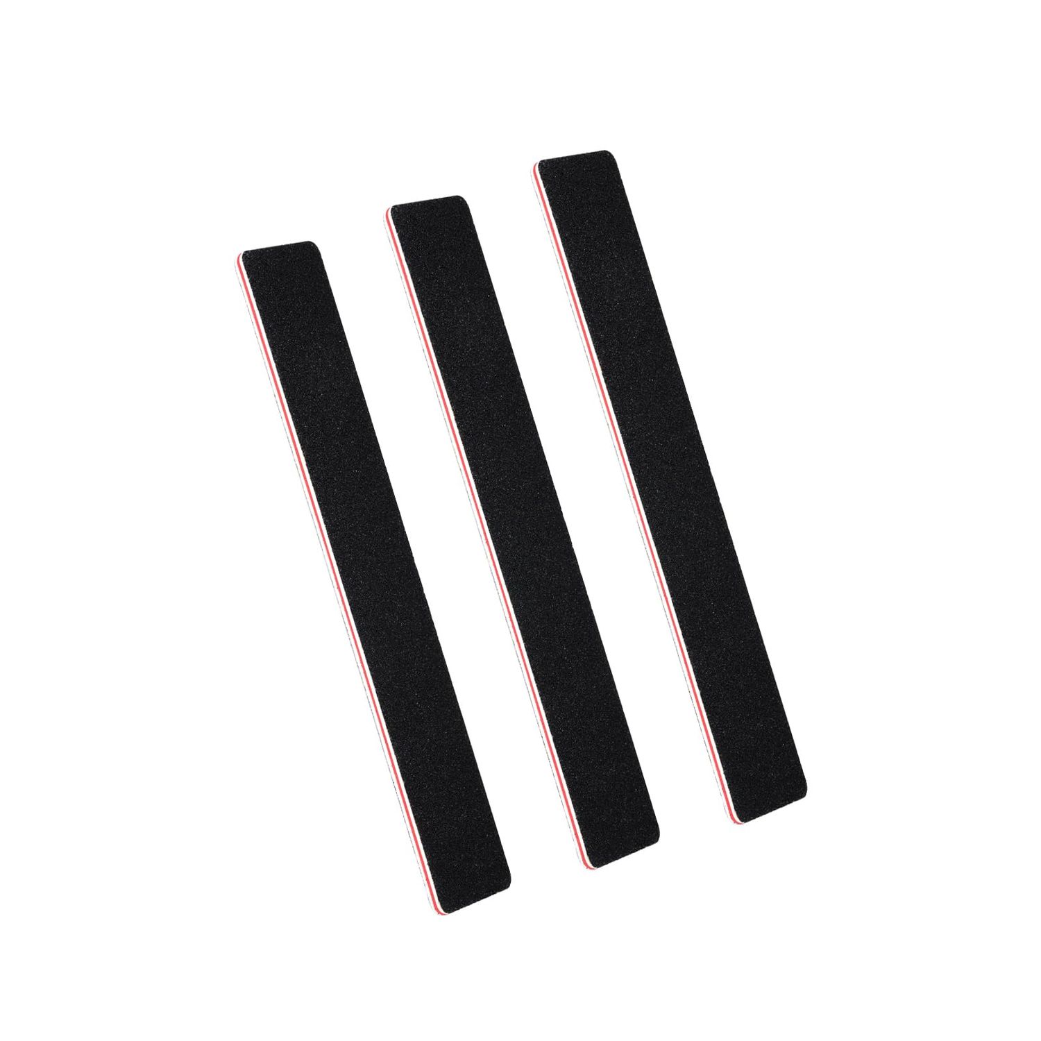 LNAUJS 3 Pack Nail Files - Reusable Black Rectangle Shape Double Sided Manicure Tools with 100/180 Grit for Home Salon, Nail Styling