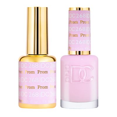 DND DC Gel Polish Set, Pink Collection, UV/LED Gel Polish and Air Dry Nail Lacquer, Matching Chip-Free Polish Duo, 268 Prom, 0.5 Fl Oz