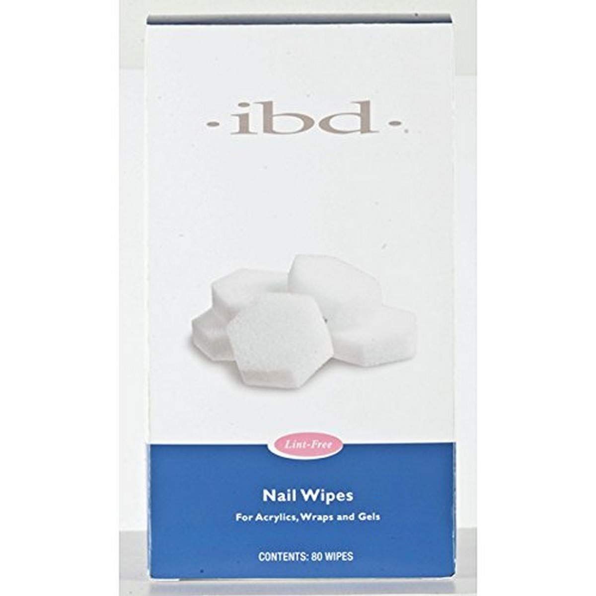 ibd Nail Wipes, Lint-Free Fiberless Pads for Gel Residue Removal, Scratch-Free Finish, 80 Count, 1-Pack