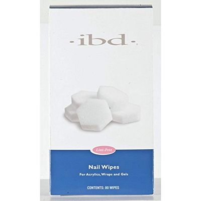 ibd Nail Wipes, Lint-Free Fiberless Pads for Gel Residue Removal, Scratch-Free Finish, 80 Count, 1-Pack