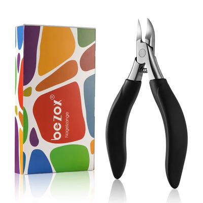 BEZOX Ingrown Toenail Clippers - Precision Thick Toe Nail Clipper for Ingrown and Curly Nails, Comfort Grip Fingernail Clipper, Ergonomic Handle Toenail Scissors for Seniors