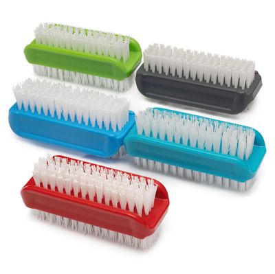 KONEX Two-Sided Nail Brush for Cleaning Fingernails, Stiff Bristle Nail Scrubber Brush, Durable Nail Cleaning Brush Ideal for Manicure and Pedicure Care, Professional Quality (Set of 5)