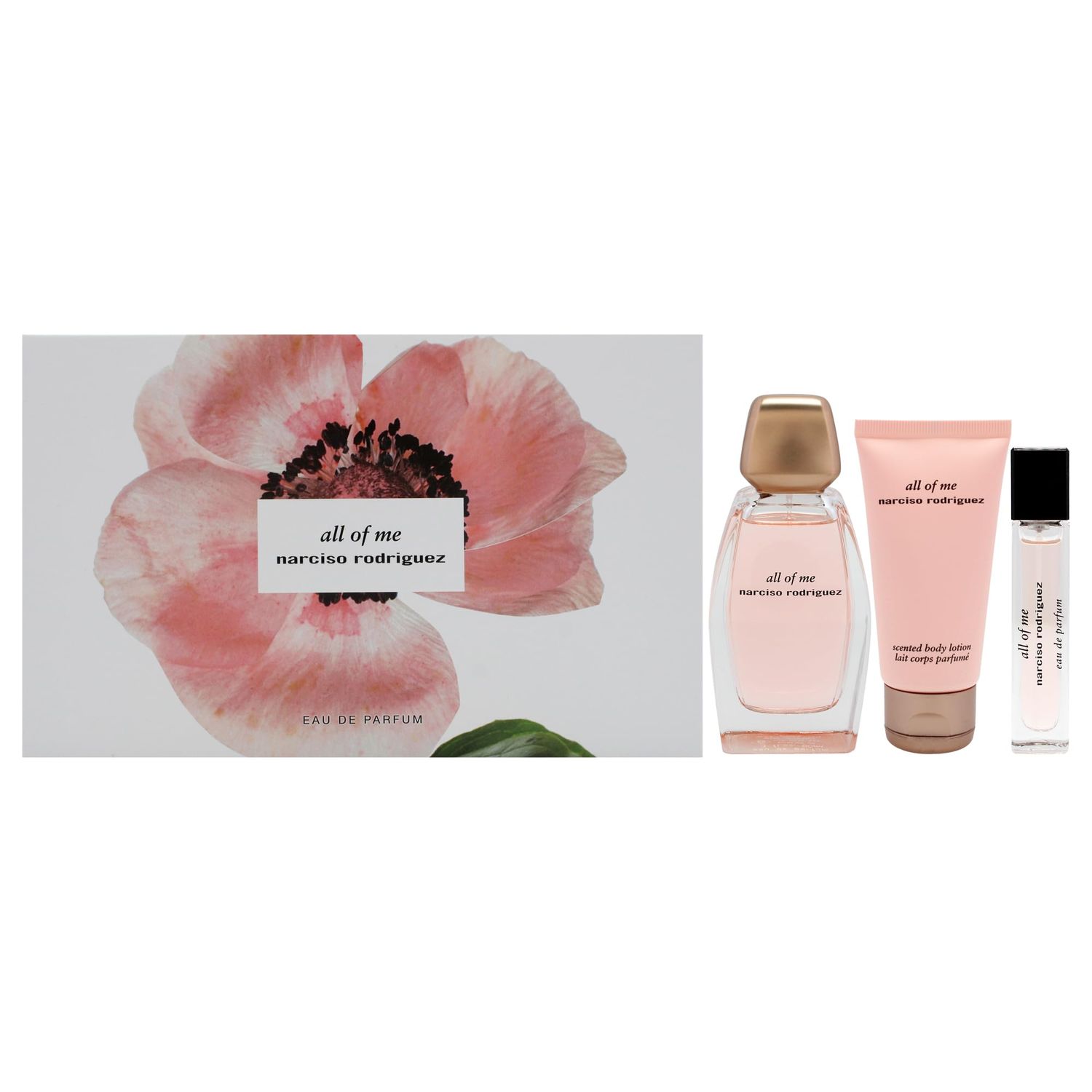 Narciso Rodriguez All Of Me for Women - 3 Pc Gift Set 3.3oz EDP Spray, 1.6oz Body Lotion, 0.33oz EDP Spray