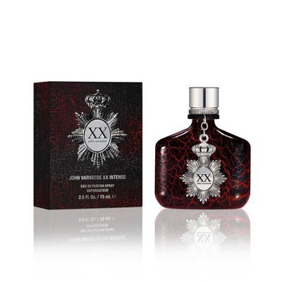 John Varvatos XX Intense Eau de Parfum Spray, Mens Cologne, Woody Amber Scent with Notes of Red Ginger Flower Accord, Cedarwood &amp; Tonka Bean, 2.5 fl. oz