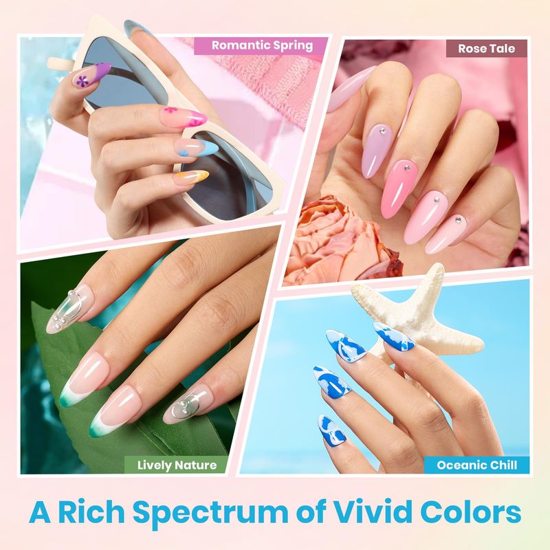 Beetles Gel Nail Polish Set,119 PCS 100 Colors Gel Polish Kit Base Glossy Matte Glitter Top Coat Neon Glitter Pearl Cat Eye White Red Pink Nude Nails Gift for Women Beetles Infinite Styles 100 Colors