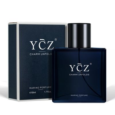 Ycz Charm Unfolds Marine Perfume for Men, 1.7 oz. Long Lasting Eau De Parfum Cologne For Men, Oriental Woody Fragrance - Ideal Special Occasions, Making it the Ideal gentlemens Gift