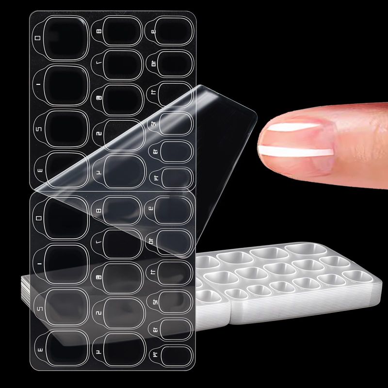 Waterproof Nail Glue Stickers for Press on Nails, 300 Pcs Clear Nail Adhesive Tabs 15 Sizes Fake Nail Glue Sticker Double Sided Jelly Glue Sticky Nail Bond for Manicure Nail Glue Tabs No Crease