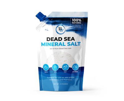 Dead Sea Salts for Soaking, Mineral Salt for Bath, Spa, Shower - More Minerals Than Epsom Salt, Pure and Natural Bath Salt for Foot Soak, Fine Salt Mined from Dead Sea