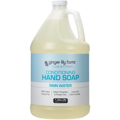 Ginger Lily Farms Club &amp; Fitness Conditioning Liquid Hand Soap Refill, 100 Vegan &amp; Cruelty-Free, Rain Water Scent, 1 Gallon (128 fl oz)