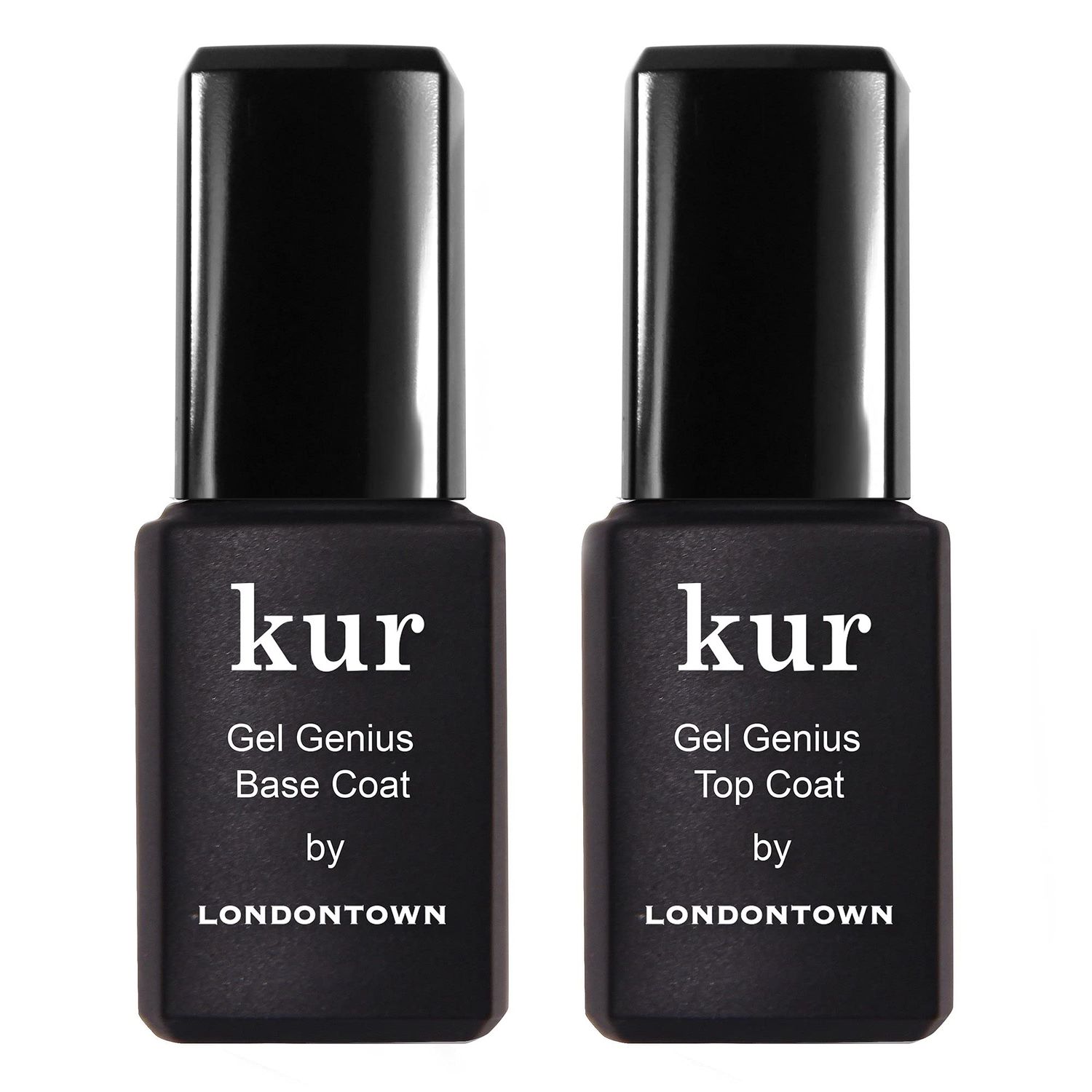 LONDONTOWN kur Gel Genius Gel-Like Set, Top Coat &amp; Base Coat Set For Long Lasting Manicure