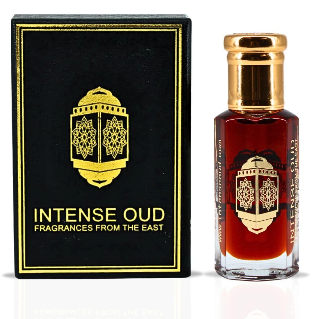 INTENSE OUD Mukhallat Al Zafran Long Lasting Arabian Perfume Oils for Women 12ML (0.40 OZ) - Exotic, Spicy &amp; Sweet Fragrance Oil - Premium Concentrated Perfume Oil With Black Gift Box