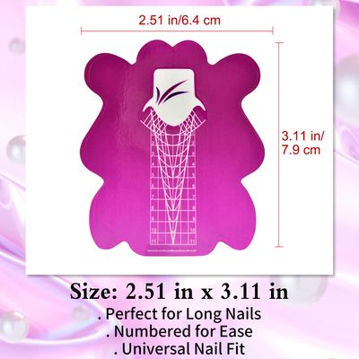 200pcs Nail Form Sticky Nail Forms for Builder Gel Reusable Sturdy Nail Extension Forms Nail Forms for Acrylic Nails Builder Gel Nail Forms, Self-Adhesive Paper Nail Forms Molds Builder NTF051-200pc