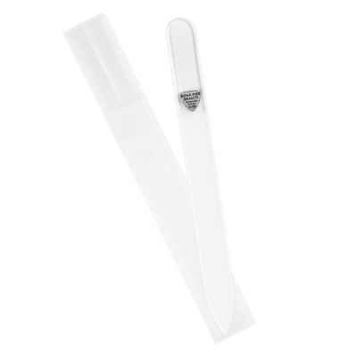 Bona Fide Beauty Czech Glass Nail File (Clear Color) - Crystal Fingernail File for Natural Nails with Clear Updated Hardcase, Gifts for Women