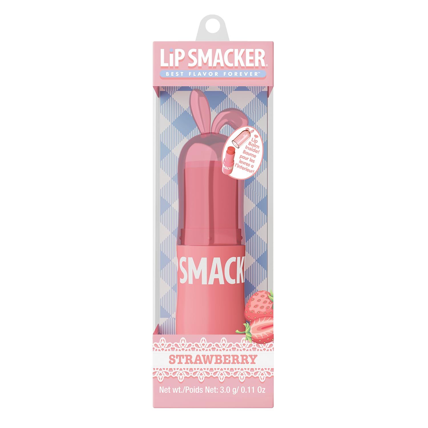 Lip Smacker Bunny Lip Balm, Moisturizing &amp; Hydrating Lip Care, Fun &amp; Collectible Easter Gift for Kids &amp; Lip Balm Lovers - Strawberry