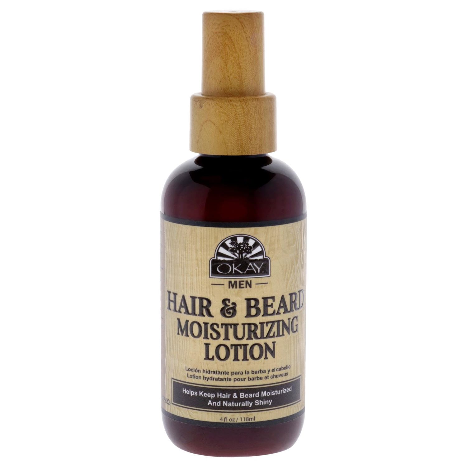 OKAY for MEN Beard and Hair Moisturizing Lotion - Beard Care Moisturizer Cream for Men, Conditioner with Shea Butter, Detangler, Hydration for Dry Hair - 4 fl oz (Pack of 1)
