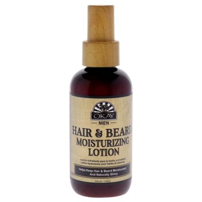 OKAY for MEN Beard and Hair Moisturizing Lotion - Beard Care Moisturizer Cream for Men, Conditioner with Shea Butter, Detangler, Hydration for Dry Hair - 4 fl oz (Pack of 1)