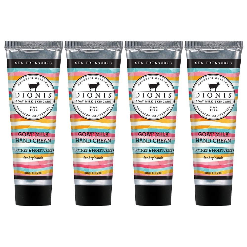 Dionis - Goat Milk Skincare Sea Treasures Scented Hand Cream (1 oz) - Set of 4 - Made in the USA - Cruelty-free and Paraben-free