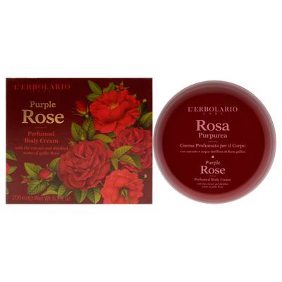 LErbolario Purple Rose Perfume Body Cream - Long Lasting Scented Body Cream for Women - Perfume Hydrating Smell Good Body Moisturizer - Nourishing and Moisturizing Body Butter for Dry Skin - 6.7 oz