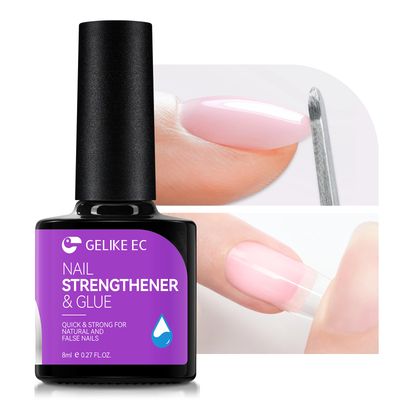 Nail Repair Glue and Strengthener for Damaged Nails: Gelike EC 6 in 1 Strong and Quick Dry for Natural and False Nails - Long Lasting and Easy for Salon and Beginners Daily Care